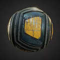 Cosmic Spherical Space Probe Featuring Yellow Panels Metallic Frame Mechanical Components And Textured Exterior