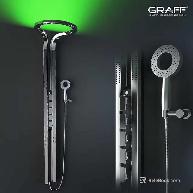 Modern Shower Sauna System With Stainless Steel Fixtures And Stylish Components 3d model 