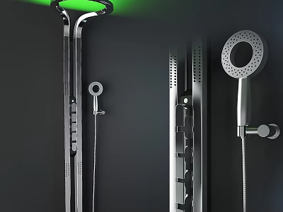 Modern Shower Sauna System With Stainless Steel Fixtures And Stylish Components 3d model