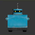 Compact Blue Smart Computer Robot Device With Wheels And Top Sensor