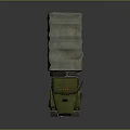 Green Military Transport Truck With Covered Cargo Bed And Heavy Duty Wheels