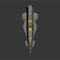 Futuristic Sci Fi Massive Spaceship Exterior Design With Yellow Accents And Mechanical Details