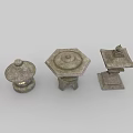 Traditional Japanese Stone Lanterns In Various Styles With Carved Patterns And Illuminated Glow