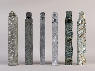 Multiple Columns With Different Materials And Textures In Design 3d model