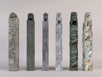 Chinese-style Horse Pillar and Horse Pile 3d model
