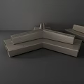 Modern Beige L Shaped Multi Person Sofa With Sleek Leather Design 3d model