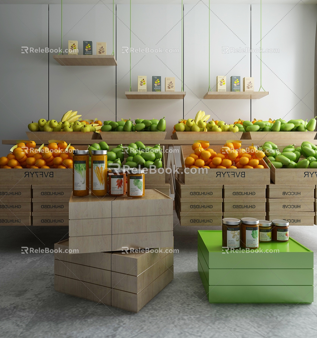 Traditional Chinese Fruit Shop 3d model