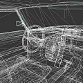 Well-designed car interior with steering wheel dashboard and comfortable seats