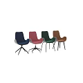 Modern Leisure Chairs in Multiple Colors Upholstered Fabric Curved Backrest Black Metal Swivel Legs