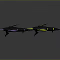 Three Different Colored Fighter Jet Models Displayed On Grey Background