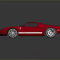 Red Sports Car With White Stripes Glossy Finish Sleek Aerodynamic Design And Alloy Wheels