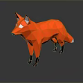Red Low Poly Fox Game Movie Character Stylized 3D Digital Design Model 3d model