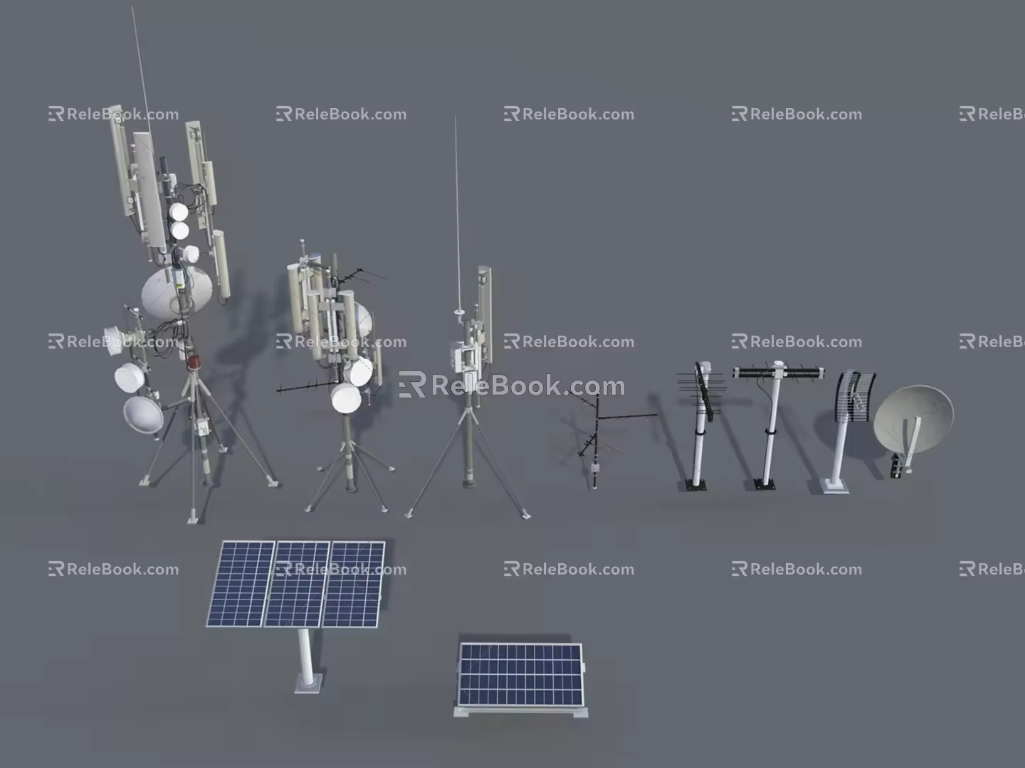 Modern Signal Tower Satellite Receiver 3d model