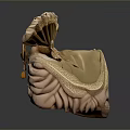Shell Shaped Ornate Household Item With Golden Accents And Pearl Details