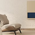 Modern Leisure Chair Interior Design With Beige Cushion And Wall Art Decor