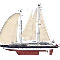 Modern Sailing Power Sailing 3d model