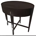 Modern Wooden Bedside Table With Round Top And Single Drawer Design 3d model