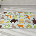 Square Carpet with Animal and Flower Patterns in Colorful Design for Home Living Room