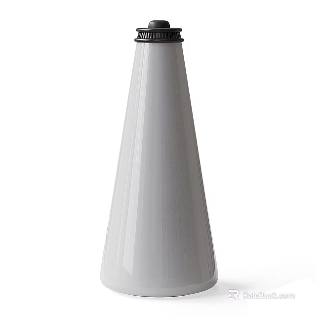 Sleek Conical White Table Lamp With Modern Minimalist Design And Smooth Surface Finish 3d model 