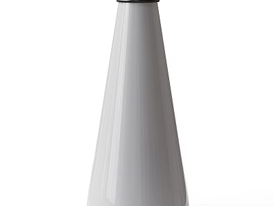 Sleek Conical White Table Lamp With Modern Minimalist Design And Smooth Surface Finish 3d model