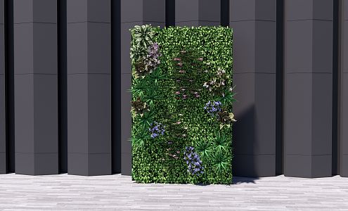 Modern Plant Wall Shrub 3d model