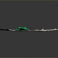 Green Crocodile Toy Placed on White Irregular Edged Circular Object with Grey Background