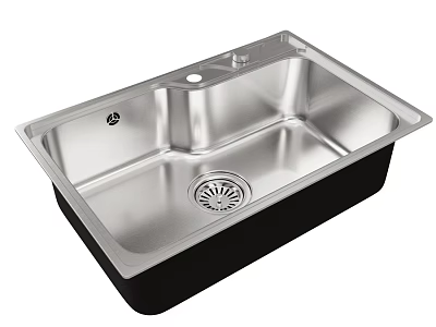 Stainless Steel Single Bowl Kitchen Sink With Modern Sleek Design And Efficient Drainage 3d model