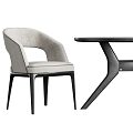 Modern Natuzzi Dining Table and Chair Combination 3d model