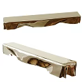 Shiny Polished Metal Decorative Strips With Wavy Curved Design