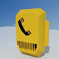 Industrial Emergency Phone Device With Yellow Protective Enclosure And Ventilation Slots