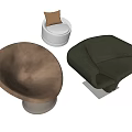 Stylish Accent Chairs Brown White Dark Green Round Curved Designs with Metal Bases