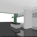Modern Specialty Store Interior Design With Open Layout Green White Counter And Shelves