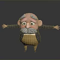 Elderly Man With Gray Mustache And Outstretched Arms Wearing Brown Pants And Black Jacket