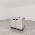 Commercial Utility Cart With Wheels Cabinet Doors White Top Panel And Black Handle
