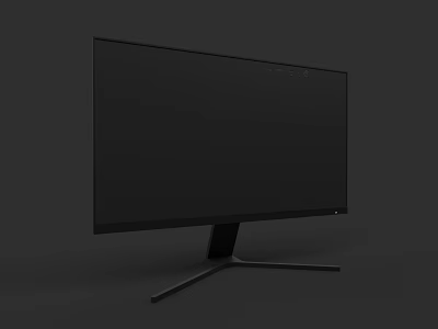 Sleek Black Computer Monitor With Ultra Thin Screen Stable Stand And Modern Design 3d model