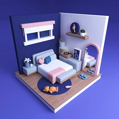 Modern Cartoon Scene Cartoon 3d model
