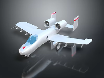 Modern White Passenger Airplane With Twin Engines Red Wing Markers And Landing Gear 3d model