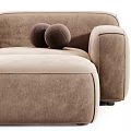 Modern Modular Sofa Collection With Cozy Velvet Pillows Blankets In Beige Brown Light Blue