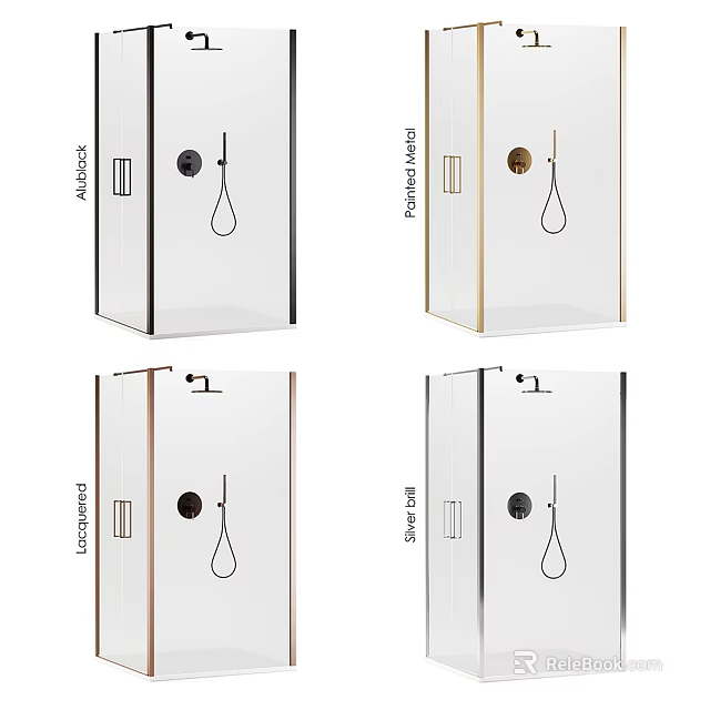 Modern Shower Sauna Enclosure Designs With Glass Panels And Various Styles 3d model 