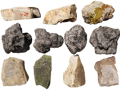 Natural Rockery Stones With Diverse Shapes Colors And Textures For Landscaping 3d model