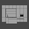Modern Kitchen Interior With Dark Light Wood Cabinets Counter And Oven