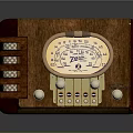 Vintage Wooden Radio Classic Design With Golden Dial Knobs And Decorative Elements