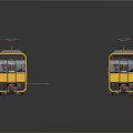 Modern Metro Trains with Silver Body Yellow Doors and Multiple Carriages