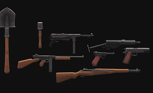 Firearms and weapons packs 3d model