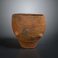 Handcrafted Ceramic Jar Sculpture With Textured Surface And Rustic Red Brown Tone