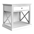 Rustic Wooden Nightstand With Single Drawer And X Shaped Side Panels 3d model