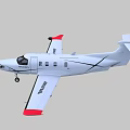 White Body Passenger Airplane With Propeller Red Wings Black Stripes And Zenith Branding