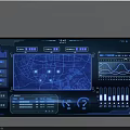 Monitoring Room Interior With Large Display Screen Control Consoles Storage Cabinets And Indoor Plants