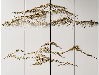 New Chinese Style Wall Decoration Wall Decoration Hanging Decoration Combination 3d model