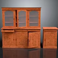 Traditional Wooden Furniture Cabinet Set With Glass Doors And Storage Units